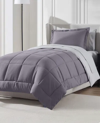 Nestl Luxury Soft Reversible 5-pc. Comforter Set, Twin Xl In Purple
