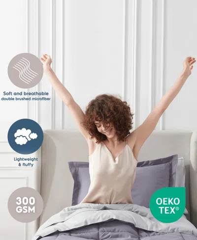 Nestl Luxury Soft Reversible 5-pc. Comforter Set, Twin Xl In Purple