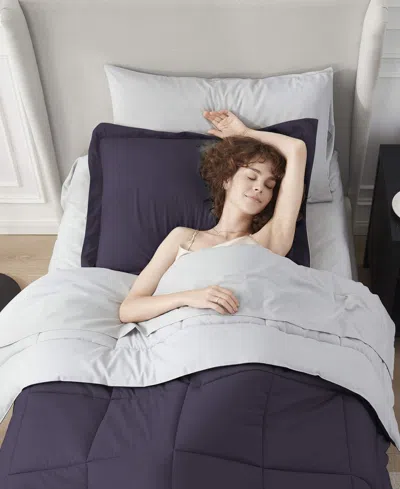 Nestl Luxury Soft Reversible 5-pc. Comforter Set, Twin Xl In Purple