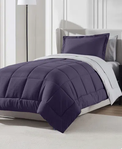 Nestl Luxury Soft Reversible 5-pc. Comforter Set, Twin Xl In Purple