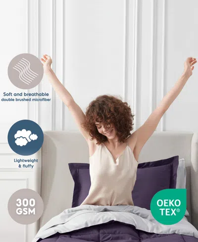 Nestl Luxury Soft Reversible 5-pc. Comforter Set, Twin Xl In Purple