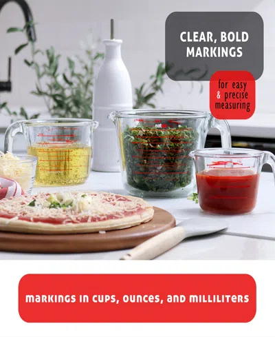 Nestl Borosilicate 3-pc. Liquid Measuring Cup Set In Transparent