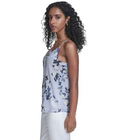Calvin Klein Women's Printed Metallic Dot Camisole Top In Blue