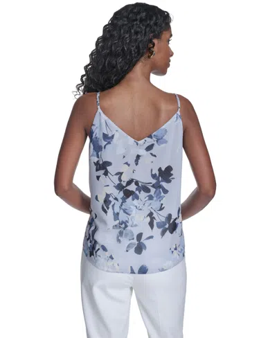 Calvin Klein Women's Printed Metallic Dot Camisole Top In Blue