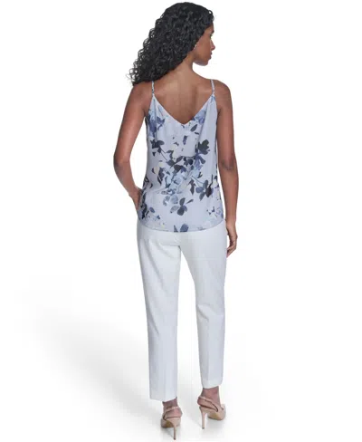Calvin Klein Women's Printed Metallic Dot Camisole Top In Blue