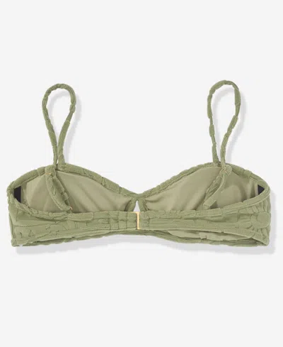 Volcom Juniors' Palmcation Bandeau Neck Swim Top In Green