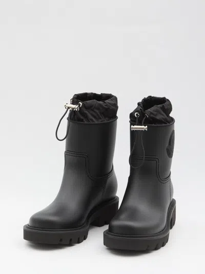 Moncler Kickstream Calf Height Rain Boots In Black