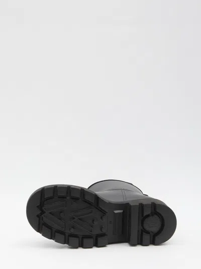 Moncler Kickstream Calf Height Rain Boots In Black