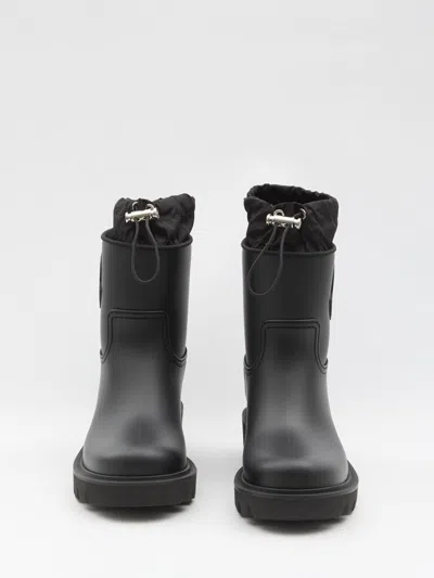 Moncler Kickstream Calf Height Rain Boots In Black