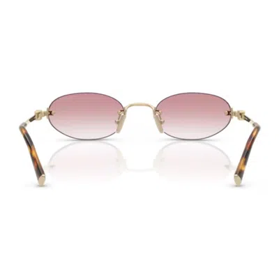 Miu Miu Womens Gold Mu A54s Oval-frame Metal Sunglasses In Neutral