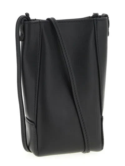 Brunello Cucinelli Cell Phone Holder With Shoulder Strap In Black