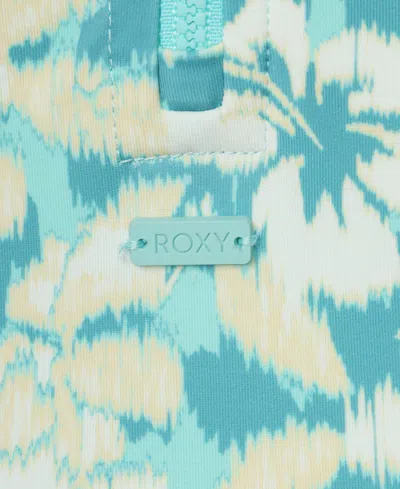 Roxy Girls' 7-16 Hibiscus Mirage Long-sleeve One-piece Swimsuit In Green