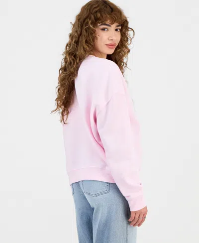 Grayson Threads, The Label Juniors' Dachshund Fleece Crewneck Sweatshirt In Pink