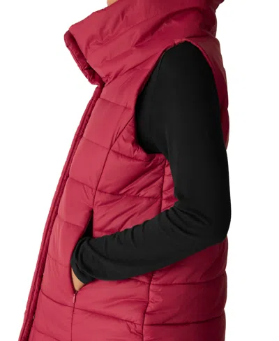 Eileen Fisher Women's Stand Collar Sleeveless Vest, Regular And Plus In Red