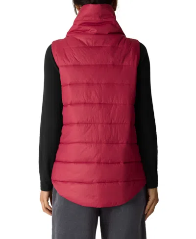 Eileen Fisher Women's Stand Collar Sleeveless Vest, Regular And Plus In Red