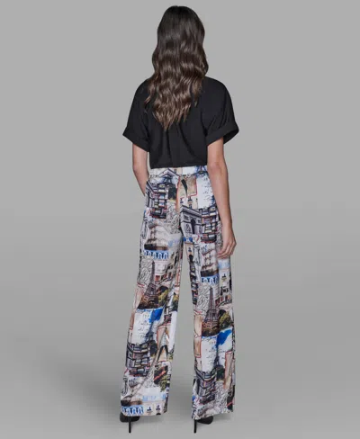 Karl Lagerfeld Women's City Scene Printed Pull-on Pants In Multi