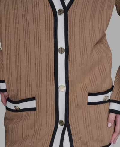 Karl Lagerfeld Women's V-neck Contrast Cardigan