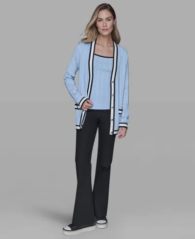 Karl Lagerfeld Women's V-neck Contrast Cardigan