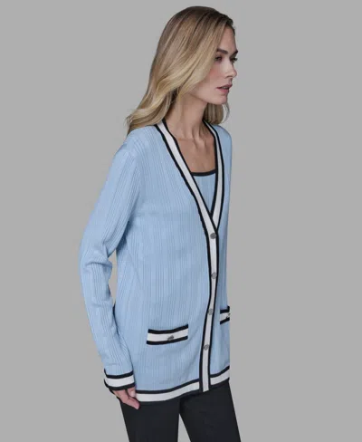 Karl Lagerfeld Women's V-neck Contrast Cardigan