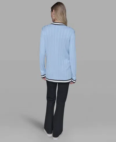 Karl Lagerfeld Women's V-neck Contrast Cardigan