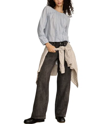 Lucky Brand Women's Long-sleeve Novelty Femme Top In Blue