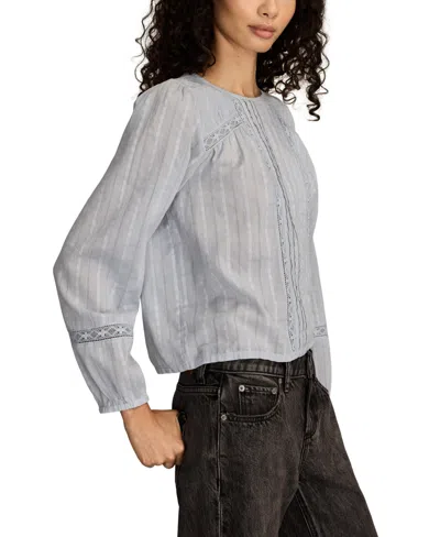 Lucky Brand Women's Long-sleeve Novelty Femme Top In Blue