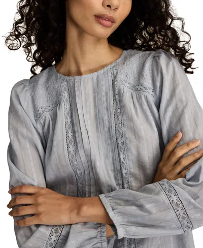 Lucky Brand Women's Long-sleeve Novelty Femme Top In Blue