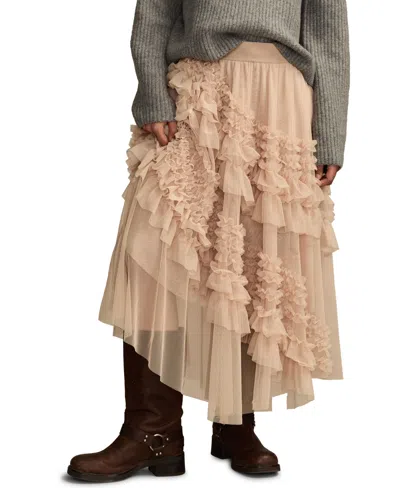 Lucky Brand Women's Mesh Ruffle Maxi Skirt In Brown