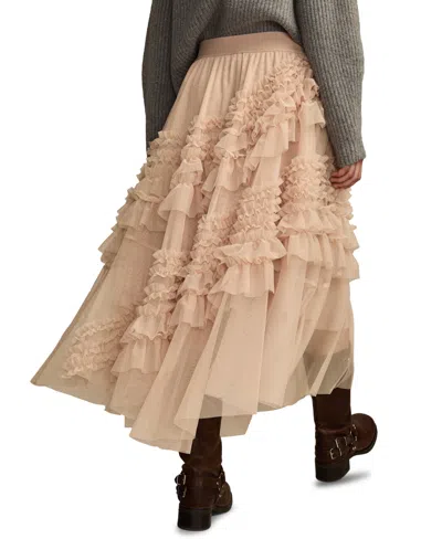 Lucky Brand Women's Mesh Ruffle Maxi Skirt In Brown