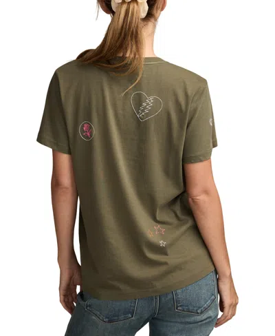 Lucky Brand Women's Grateful Dead Multi Hit Classic Crewneck T-shirt In Green