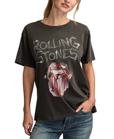 Lucky Brand Rolling Stones Graphic T-shirt In Black