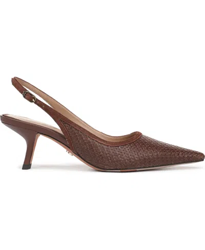 Sam Edelman Bianka Slingback Mesh Pointed Toe Pump In Brown