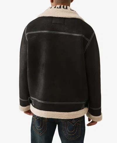 True Religion Men's Sherpa Faux Leather Jacket In Black