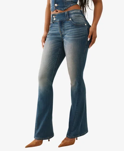 True Religion Joey Low Rise Twisted Seam Flare Leg Jeans