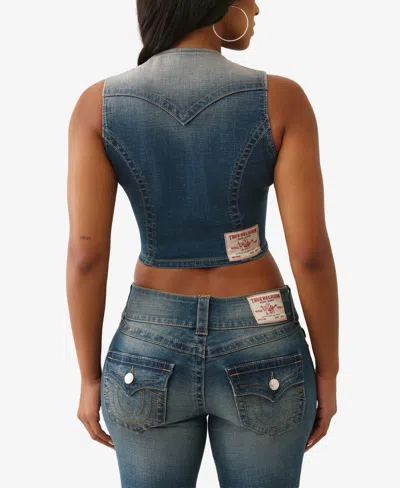 True Religion Denim Vest In Blue