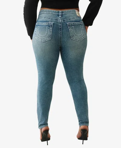 True Religion Plus Size Jennie Crystal Mid Rise Skinny Big T Jeans