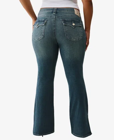 True Religion Plus Size Side Slit Becca Bootcut Flap Jeans