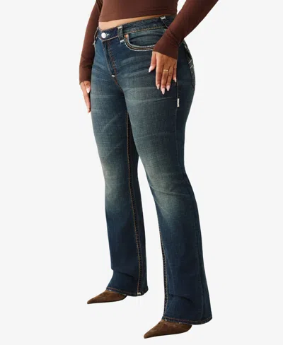 True Religion Plus Size Becca Mid Rise Bootcut Super T Flap Jeans