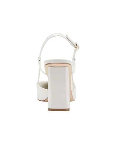 Marc Fisher Women's Dian High Block Heel Slingback Pumps In White