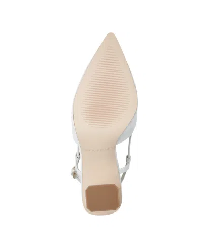 Marc Fisher Women's Dian High Block Heel Slingback Pumps In White