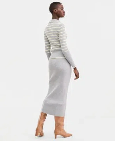 On 34th Collared Cardigan Sweater Sweater Skirt Set Macys Exclusive In Gray