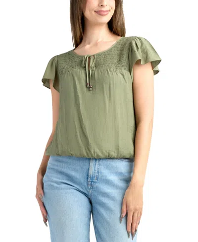 Bcx Junior's Resort Short-sleeve Top In Green