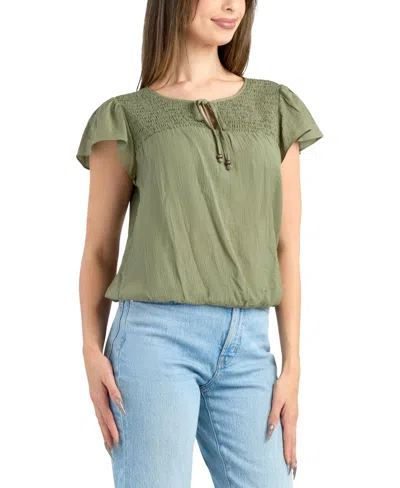 Bcx Junior's Resort Short-sleeve Top In Green