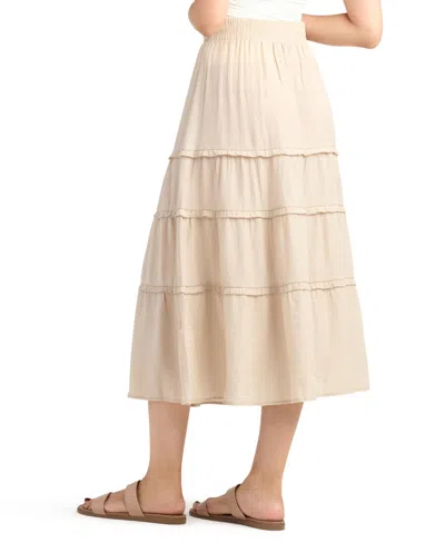 Bcx Junior's Resort Crinkle Midi Skirt In Neutral