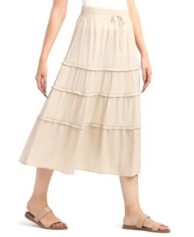Bcx Junior's Resort Crinkle Midi Skirt In Neutral