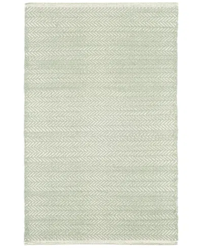 Dash And Albert Rugs By Annie Selke Herringbone Cotton Rda357 2'6''x8' Runner Area Rug In Green