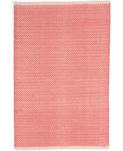 Dash And Albert Rugs By Annie Selke Herringbone Cotton Rda420 2'6''x8' Runner Area Rug In Pink