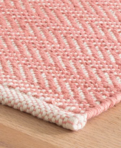 Dash And Albert Rugs By Annie Selke Herringbone Cotton Rda420 2'6''x8' Runner Area Rug In Pink