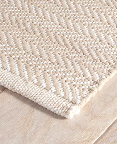 Dash And Albert Rugs By Annie Selke Herringbone Indoor/outdoor Da291 2'6''x8' Runner Area Rug In Sand