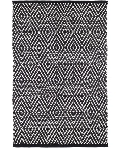Dash And Albert Rugs By Annie Selke Diamond Indoor/outdoor Rdb170 2'6''x18' Runner Area Rug In Black